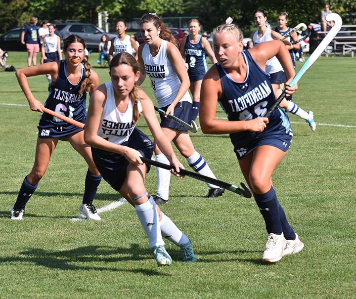 Le hockey sur gazon féminin en action